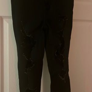 American Eagle high rise black ripped jeans, ne(x)t level stretch